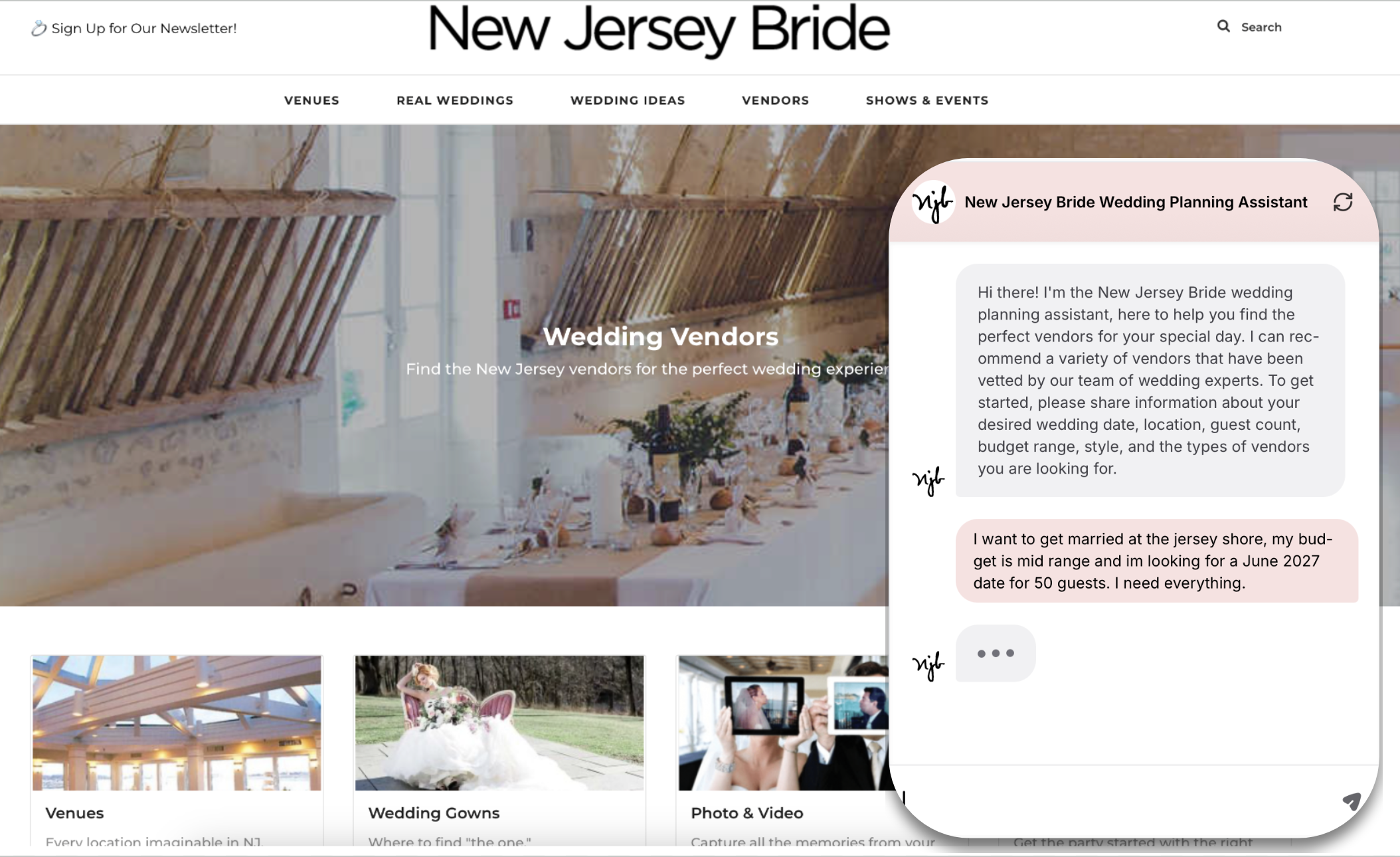 New Jersey Bride Wedding Planning Assistant